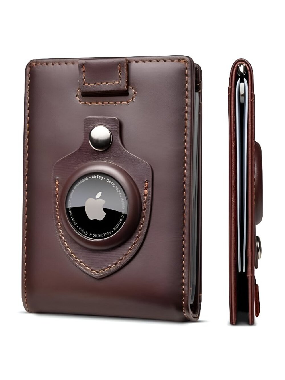 RFID Blocking Slim Bifold Genuine Leather Minimalist Front Pocket